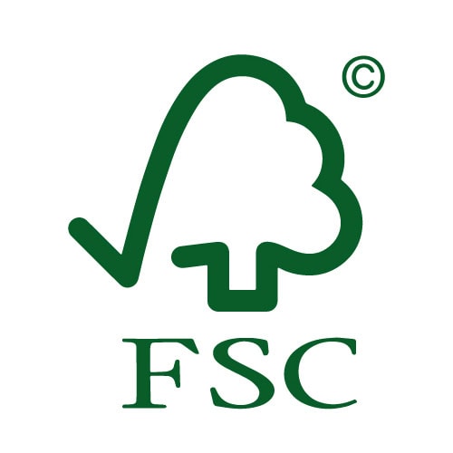Green FSC certification logo representing eco-friendly packaging materials.