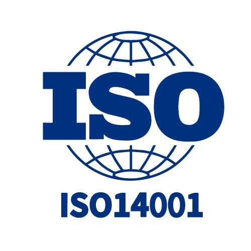ISO 14001 certification logo on a white background representing environmental management standards.