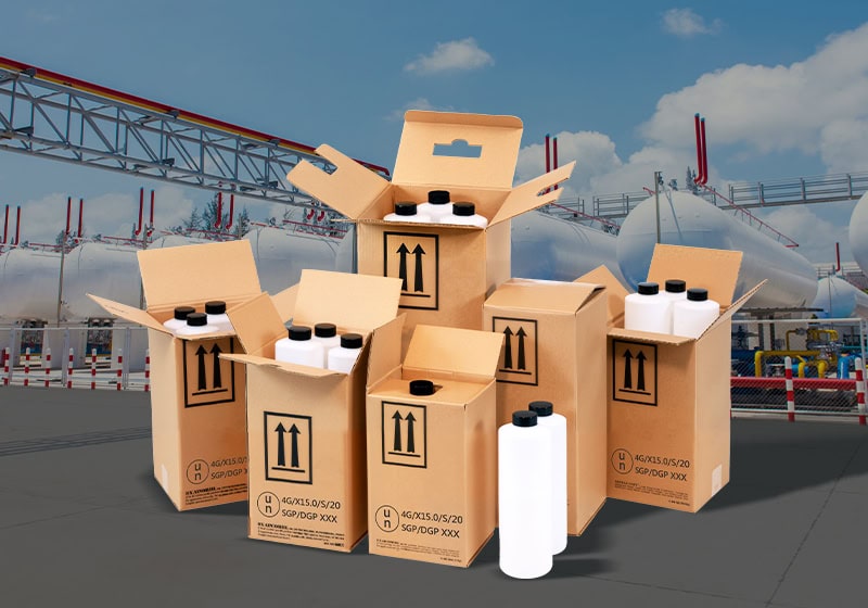 Versatile cardboard shipping boxes with bottles, ideal for safe packaging and transportation.