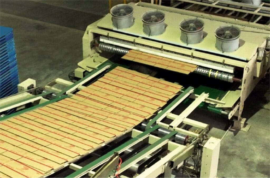 Flexible plastic packaging manufacturing process at industrial facility.